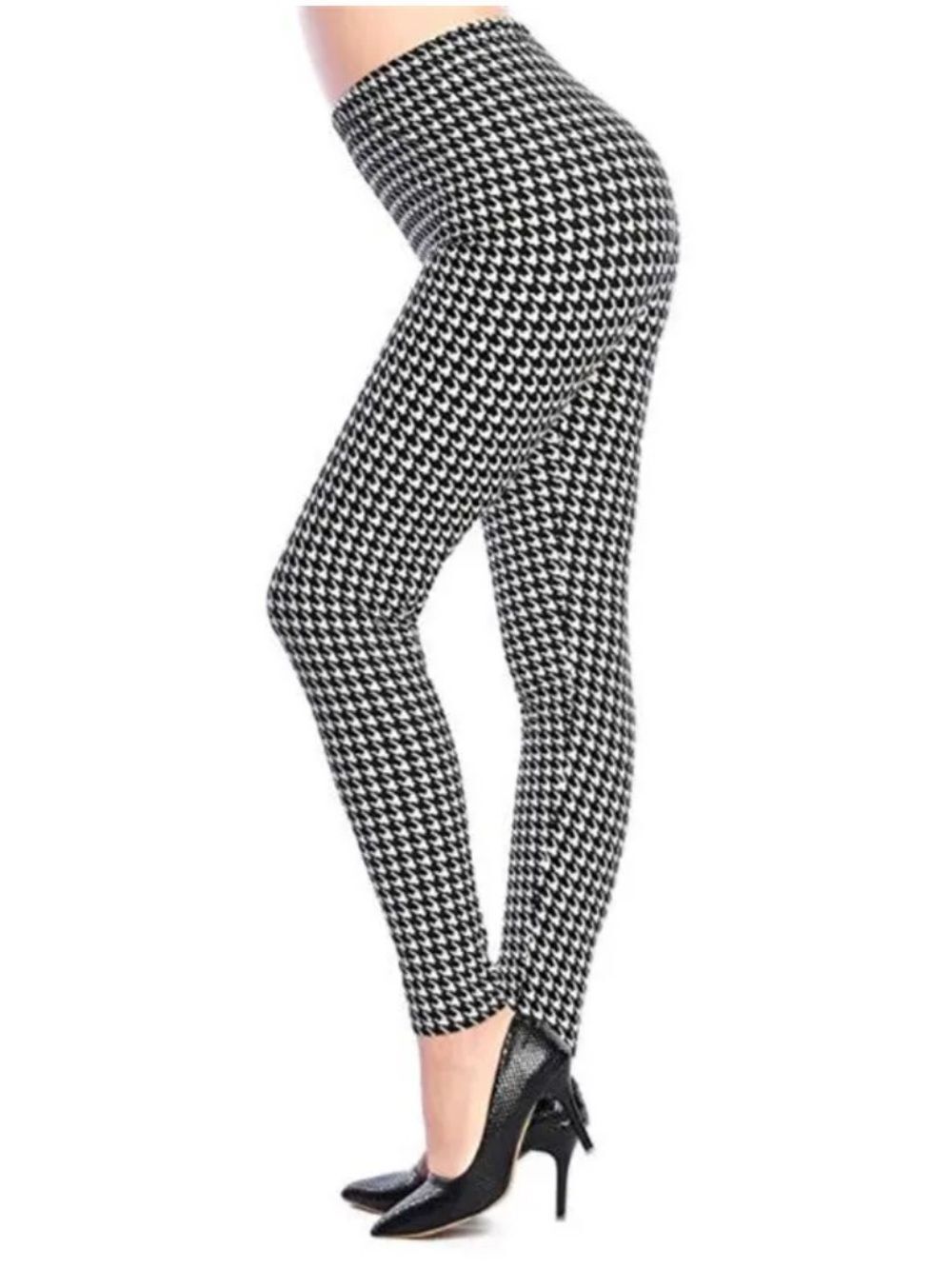 Lou & Grey for LOFT Black White Plaid Leggings Size L